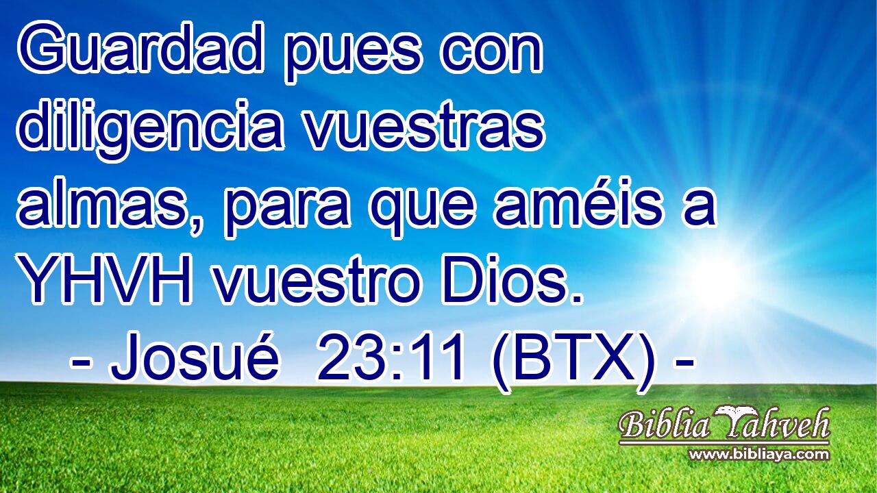 Guardad pues con diligencia vuestras almas, para que améis a YHVH vuestro Dios.