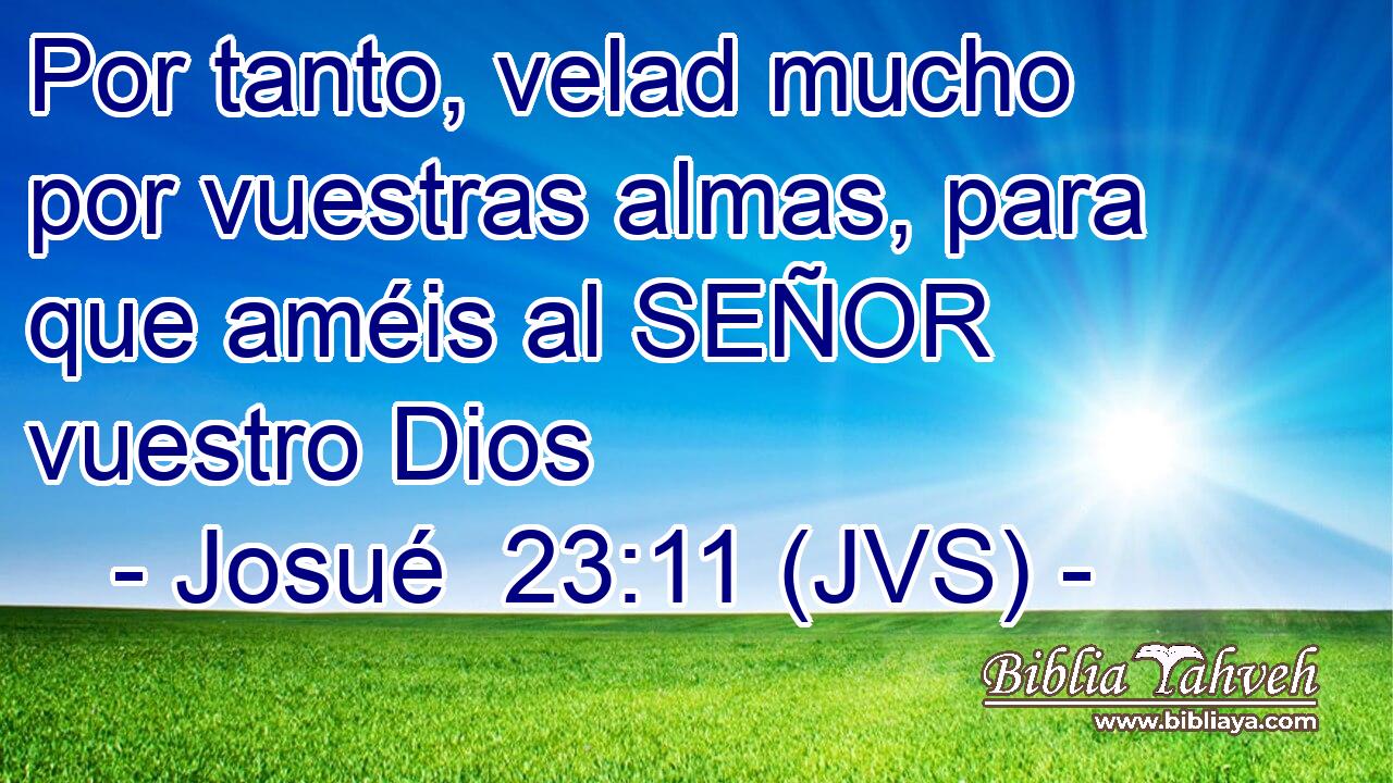 Por tanto, velad mucho por vuestras almas, para que améis al SEÑOR vuestro Dios