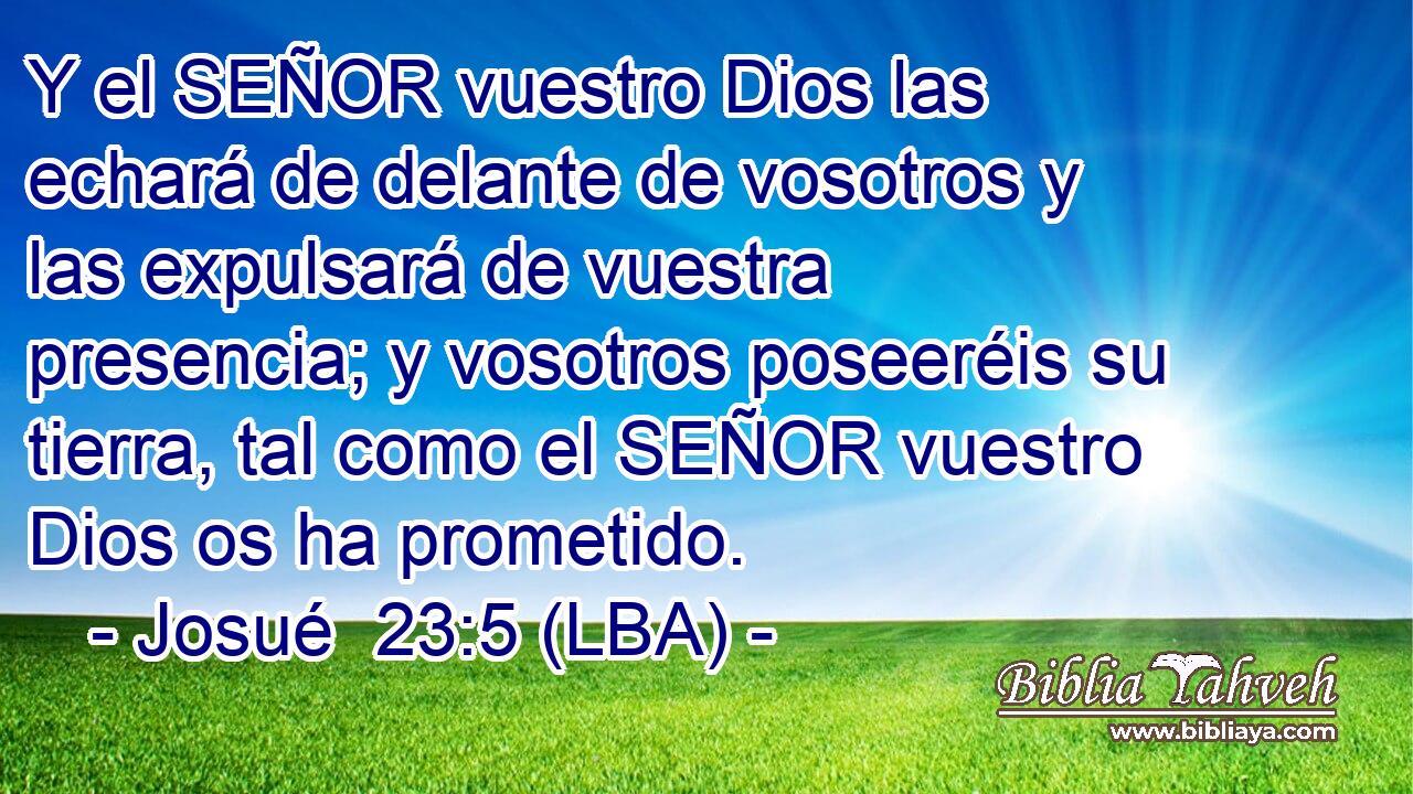 Y el SEÑOR vuestro Dios las echará de delante de vosotros y las expulsará de vuestra presencia; y vosotros poseeréis su tierra, tal como el SEÑOR vuestro Dios os ha prometido.