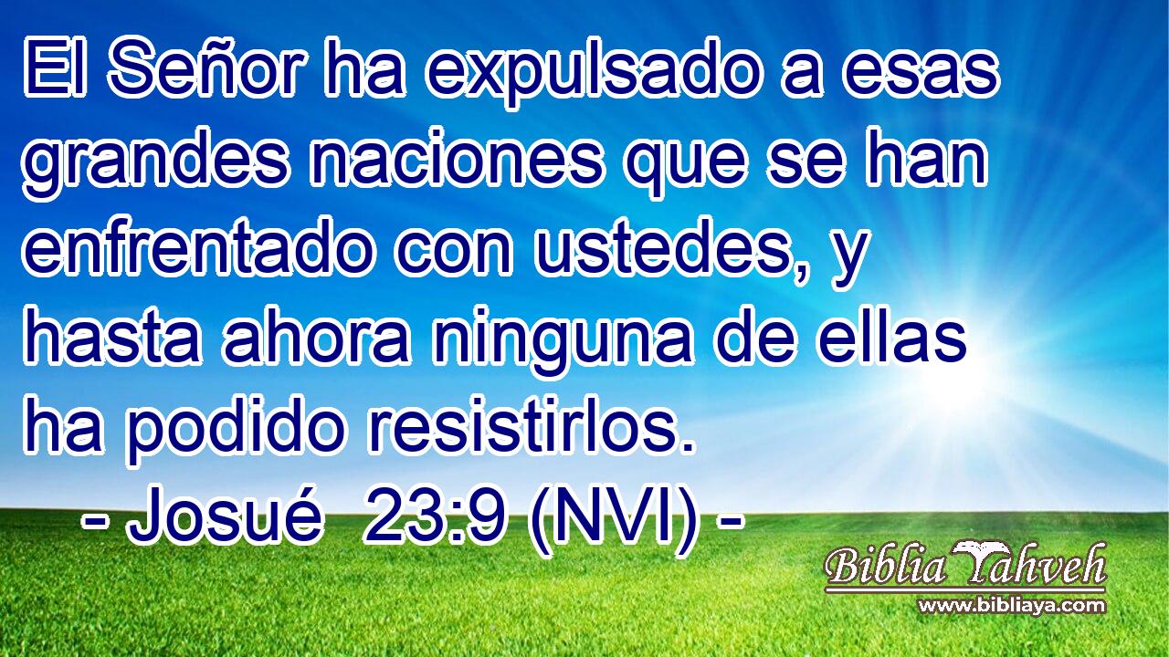  El Señor ha expulsado a esas grandes naciones que se han enfrentado con ustedes, y hasta ahora ninguna de ellas ha podido resistirlos. 