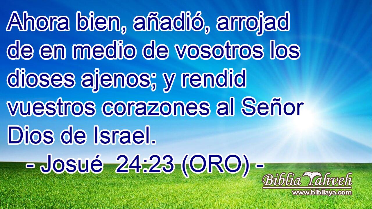  Ahora bien, añadió, arrojad de en medio de vosotros los dioses ajenos; y rendid vuestros corazones al Señor Dios de Israel. 