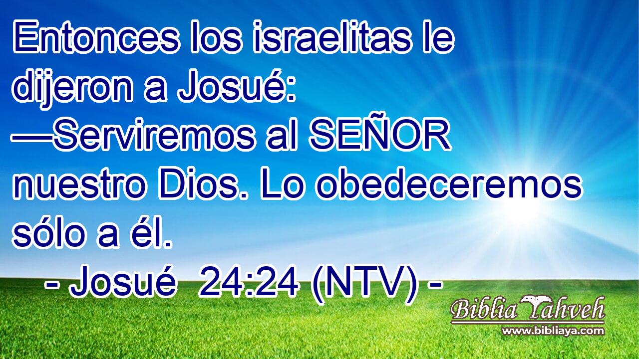 Entonces los israelitas le dijeron a Josué: —Serviremos al SEÑOR nuestro Dios. Lo obedeceremos sólo a él.