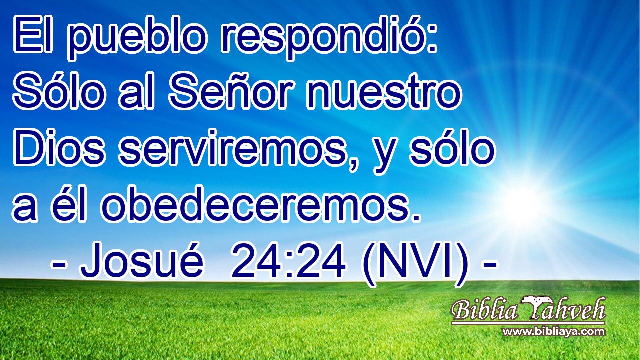  El pueblo respondió: Sólo al Señor nuestro Dios serviremos, y sólo a él obedeceremos. 
