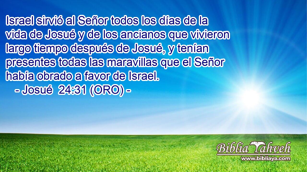 Israel sirvió al Señor todos los días de la vida de Josué y de los ancianos que vivieron largo tiempo después de Josué, y tenían presentes todas las maravillas que el Señor había obrado a favor de Israel. 