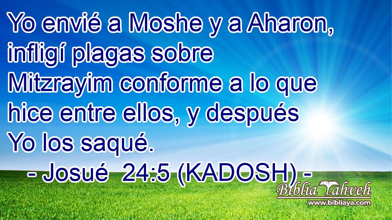  Yo envié a Moshe y a Aharon, infligí plagas sobre Mitzrayim conforme a lo que hice entre ellos, y después Yo los saqué. 