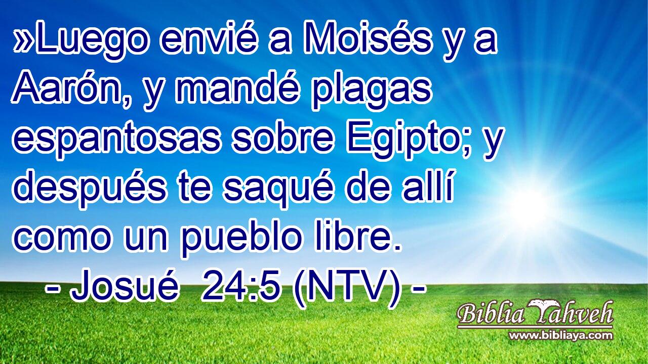 »Luego envié a Moisés y a Aarón, y mandé plagas espantosas sobre Egipto; y después te saqué de allí como un pueblo libre.