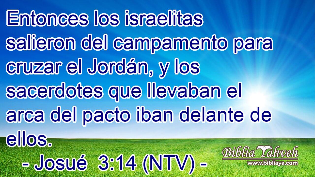 Entonces los israelitas salieron del campamento para cruzar el Jordán, y los sacerdotes que llevaban el arca del pacto iban delante de ellos.