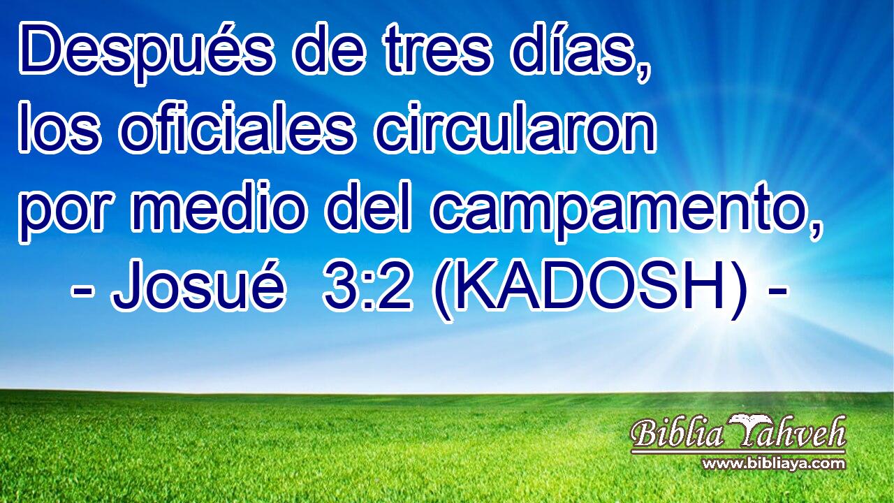  Después de tres días, los oficiales circularon por medio del campamento, 