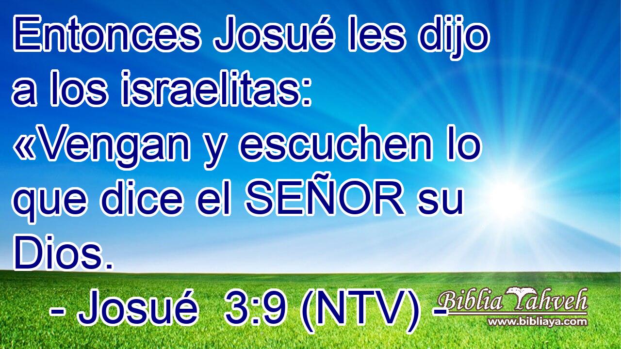 Entonces Josué les dijo a los israelitas: «Vengan y escuchen lo que dice el SEÑOR su Dios.