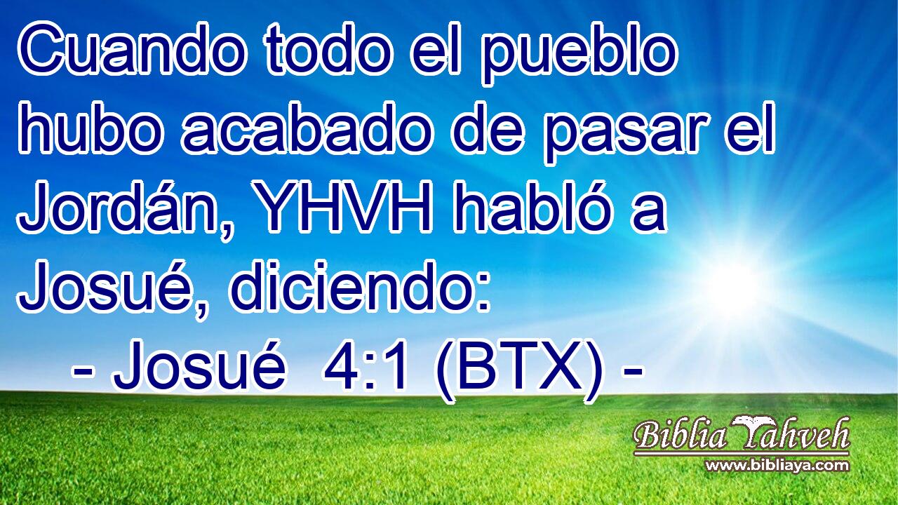 Cuando todo el pueblo hubo acabado de pasar el Jordán, YHVH habló a Josué, diciendo: