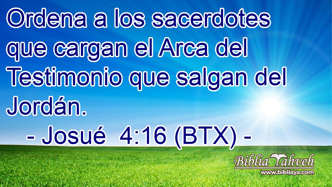 Ordena a los sacerdotes que cargan el Arca del Testimonio que salgan del Jordán.