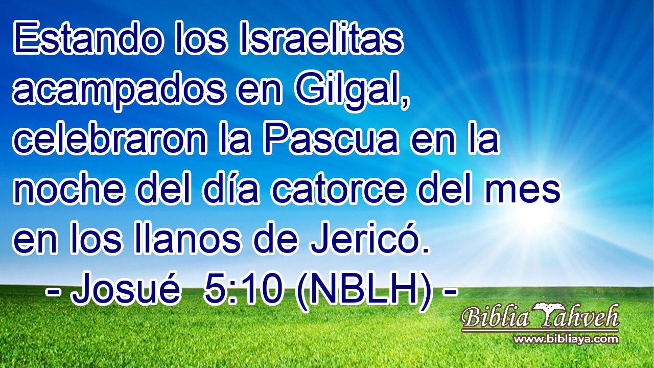  Estando los Israelitas acampados en Gilgal, celebraron la Pascua en la noche del día catorce del mes en los llanos de Jericó. 