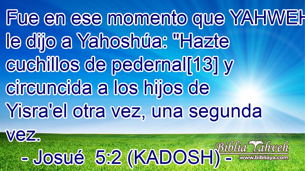  Fue en ese momento que YAHWEH le dijo a Yahoshúa: 