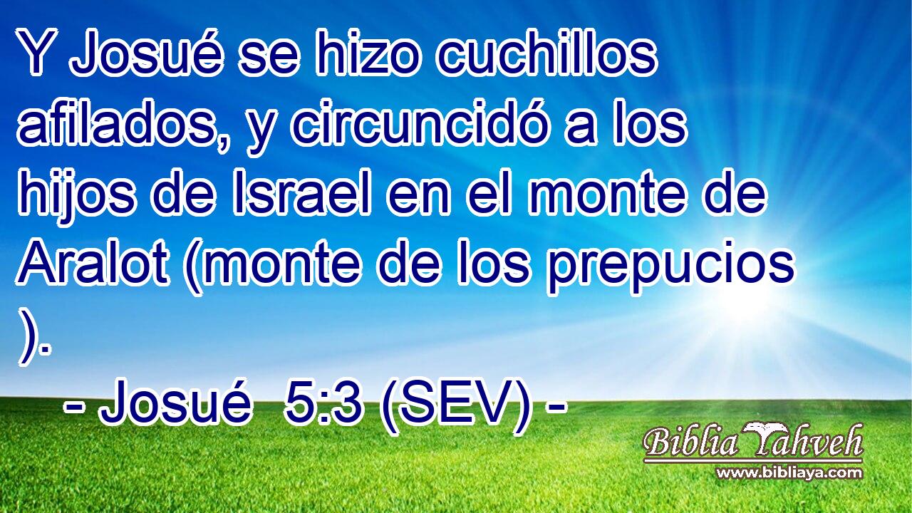 Y Josué se hizo cuchillos afilados, y circuncidó a los hijos de Israel en el monte de Aralot (monte de los prepucios ).