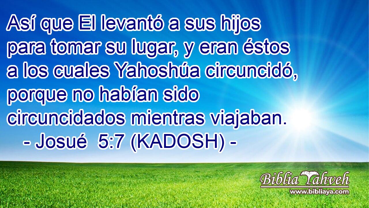  Así que El levantó a sus hijos para tomar su lugar, y eran éstos a los cuales Yahoshúa circuncidó, porque no habían sido circuncidados mientras viajaban. 