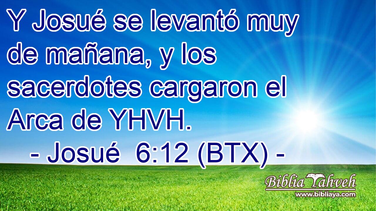 Y Josué se levantó muy de mañana, y los sacerdotes cargaron el Arca de YHVH.