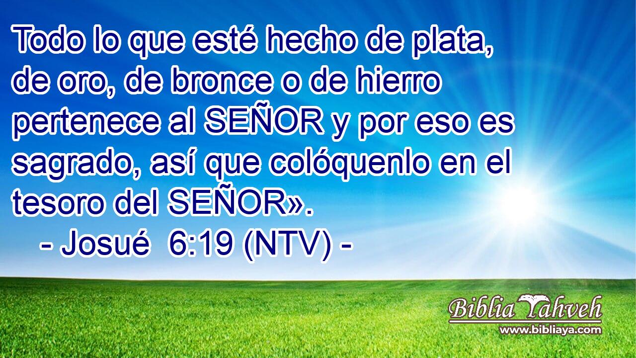 Todo lo que esté hecho de plata, de oro, de bronce o de hierro pertenece al SEÑOR y por eso es sagrado, así que colóquenlo en el tesoro del SEÑOR».