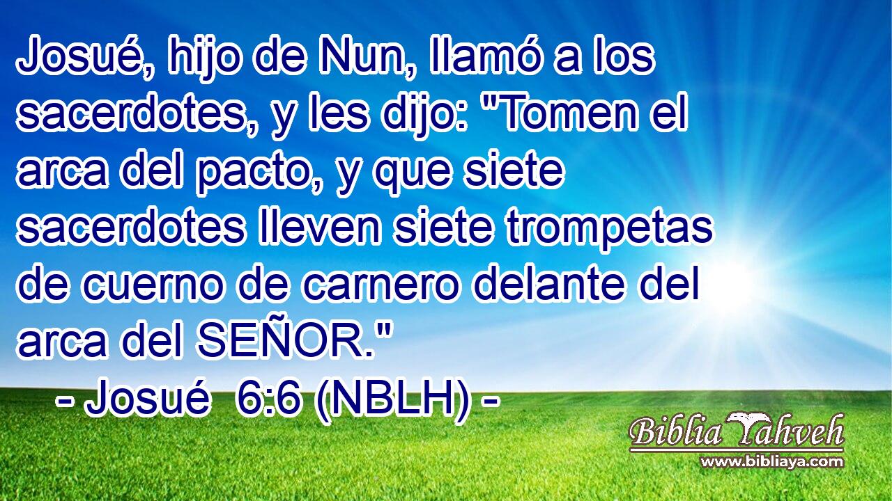  Josué, hijo de Nun, llamó a los sacerdotes, y les dijo: 