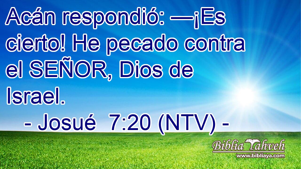Acán respondió: —¡Es cierto! He pecado contra el SEÑOR, Dios de Israel.