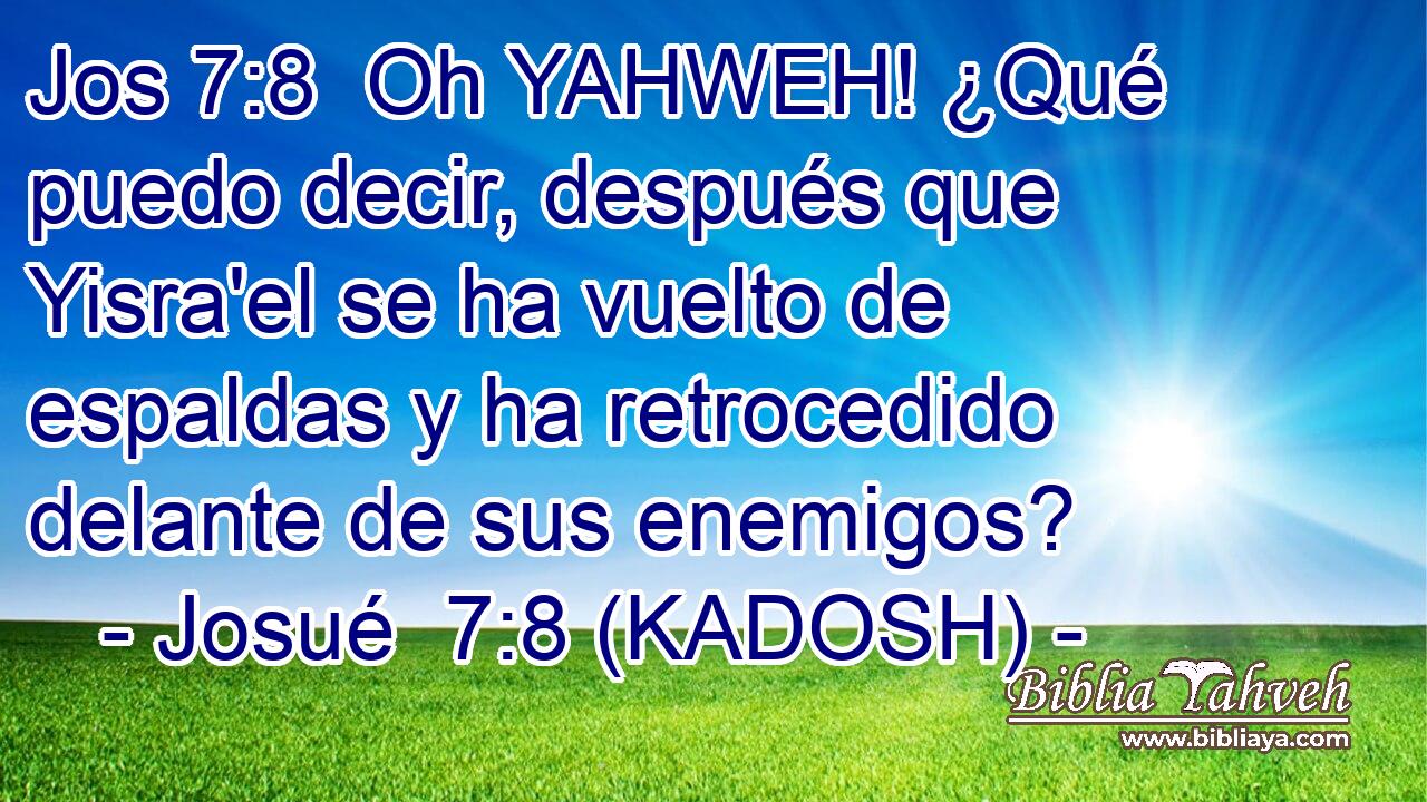  Oh YAHWEH! ¿Qué puedo decir, después que Yisra'el se ha vuelto de espaldas y ha retrocedido delante de sus enemigos? 
