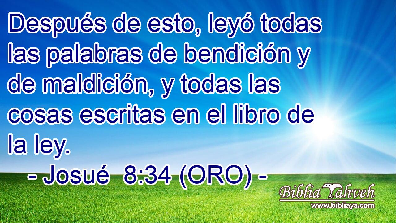  Después de esto, leyó todas las palabras de bendición y de maldición, y todas las cosas escritas en el libro de la ley. 