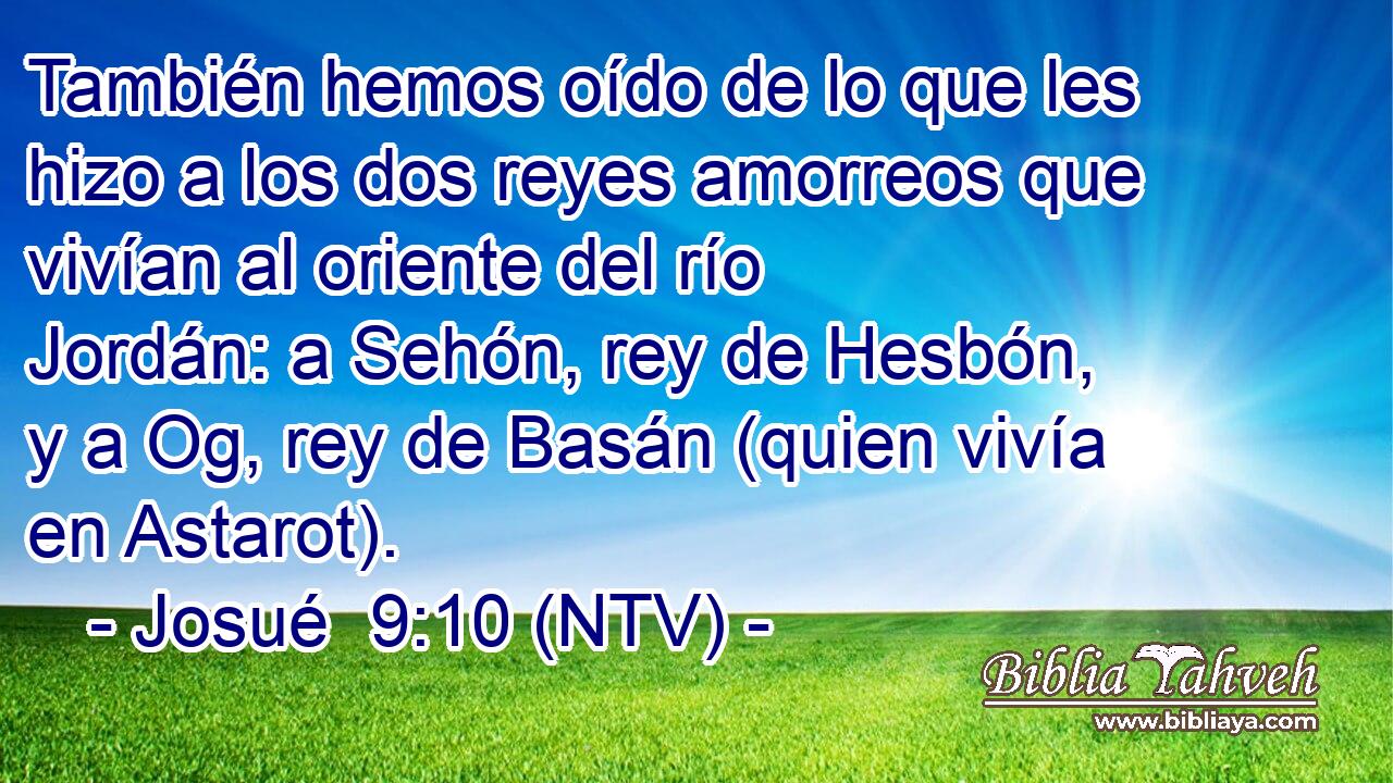 También hemos oído de lo que les hizo a los dos reyes amorreos que vivían al oriente del río Jordán: a Sehón, rey de Hesbón, y a Og, rey de Basán (quien vivía en Astarot).