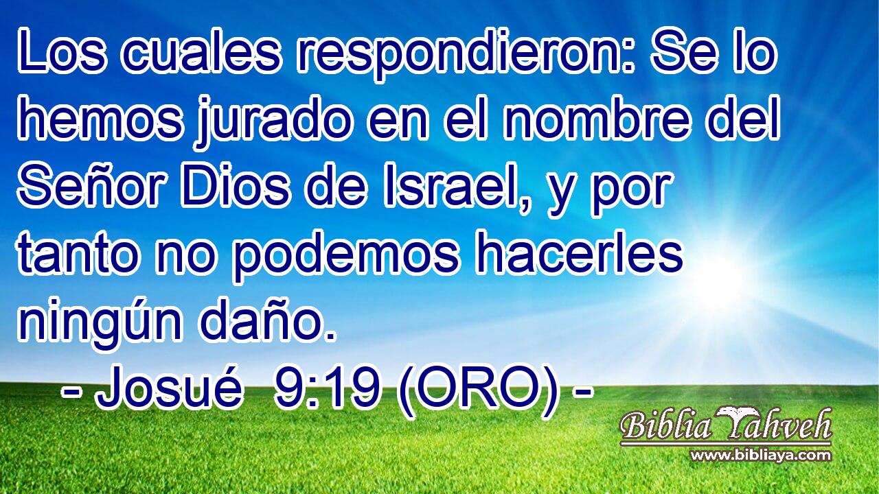  Los cuales respondieron: Se lo hemos jurado en el nombre del Señor Dios de Israel, y por tanto no podemos hacerles ningún daño. 