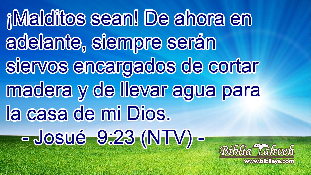 ¡Malditos sean! De ahora en adelante, siempre serán siervos encargados de cortar madera y de llevar agua para la casa de mi Dios.