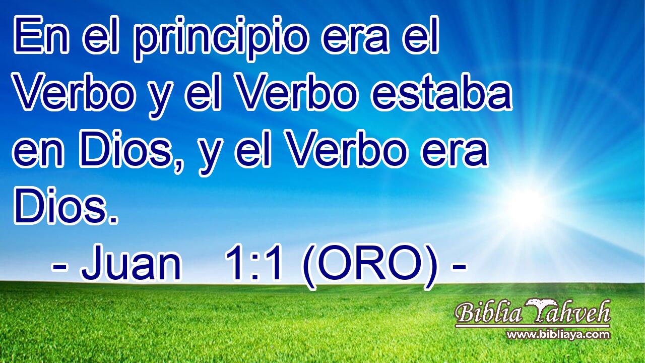  En el principio era el Verbo y el Verbo estaba en Dios, y el Verbo era Dios. 