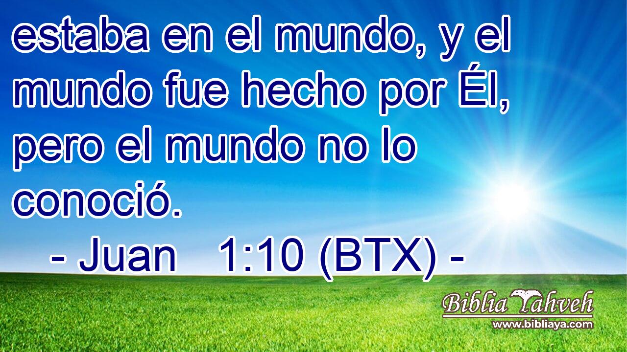 estaba en el mundo, y el mundo fue hecho por Él, pero el mundo no lo conoció.