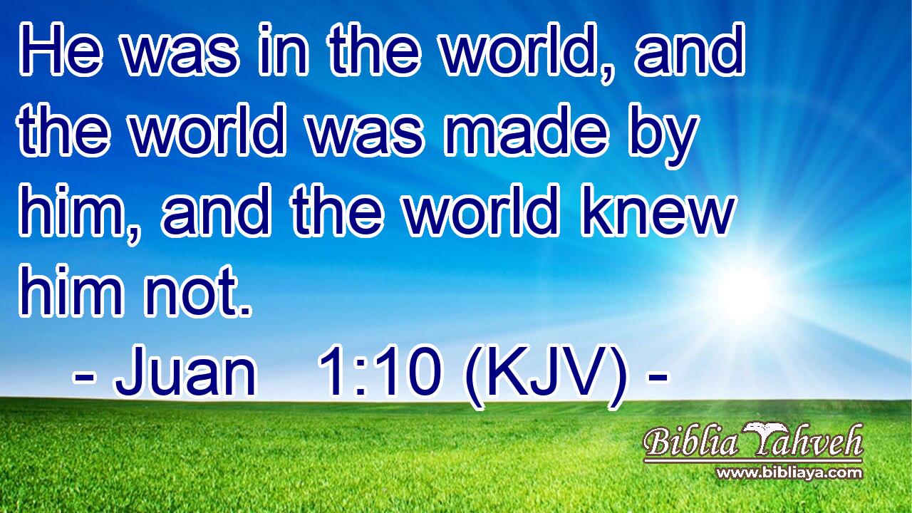 He was in the world, and the world was made by him, and the world knew him not.