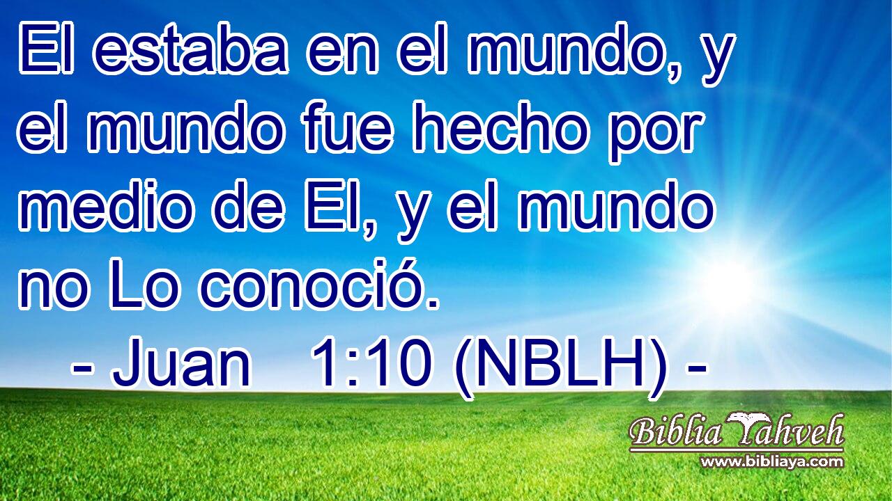  El estaba en el mundo, y el mundo fue hecho por medio de El, y el mundo no Lo conoció. 