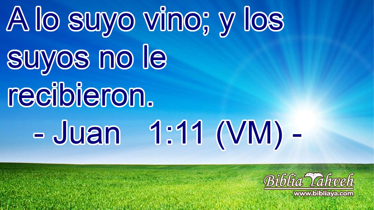  A lo suyo vino; y los suyos no le recibieron. 