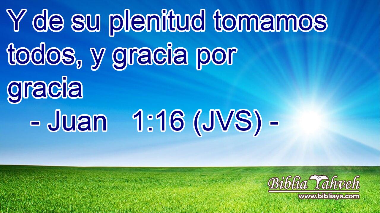 Y de su plenitud tomamos todos, y gracia por gracia