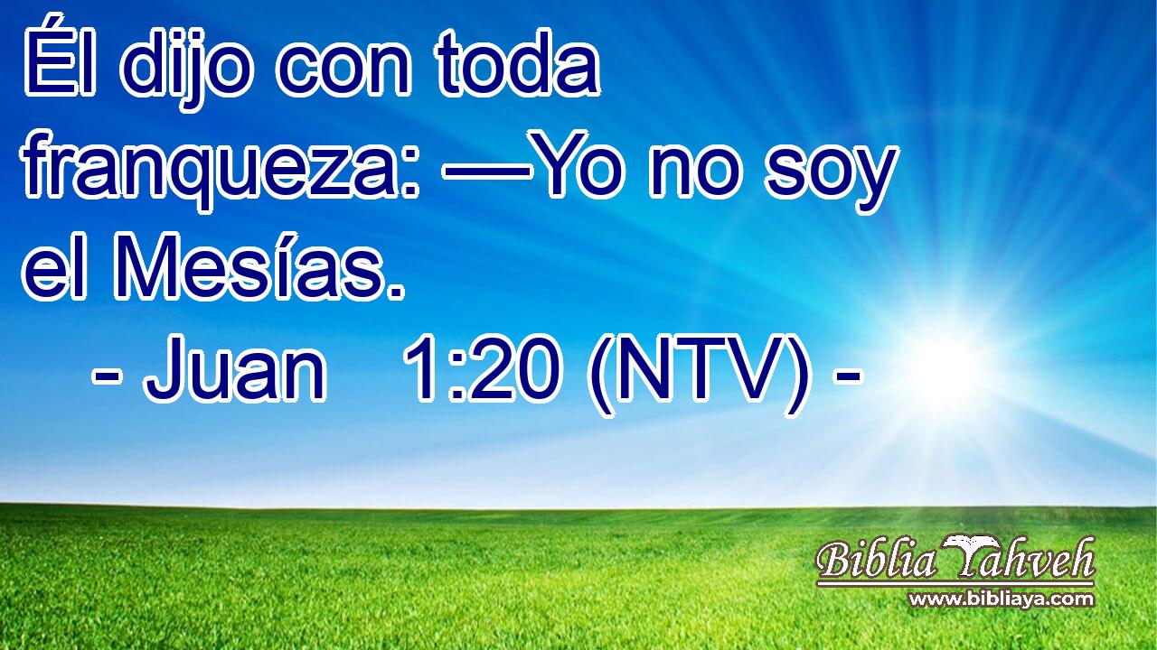 Él dijo con toda franqueza: —Yo no soy el Mesías.