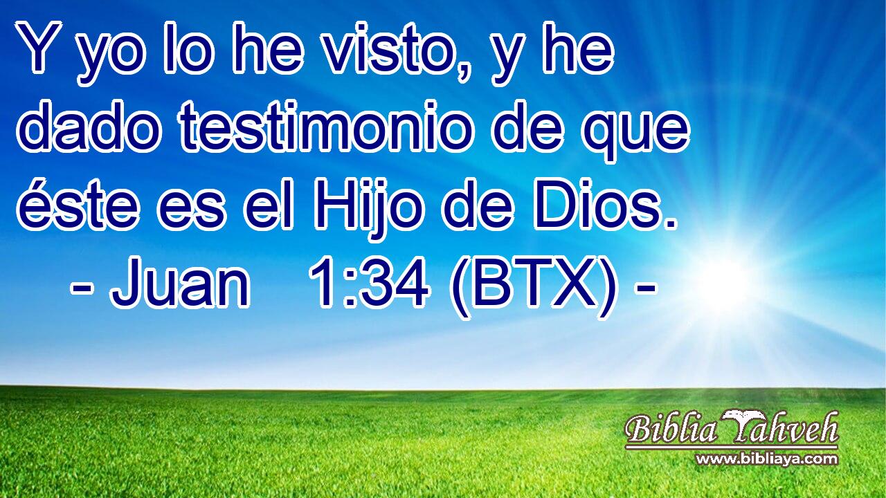 Y yo lo he visto, y he dado testimonio de que éste es el Hijo de Dios.
