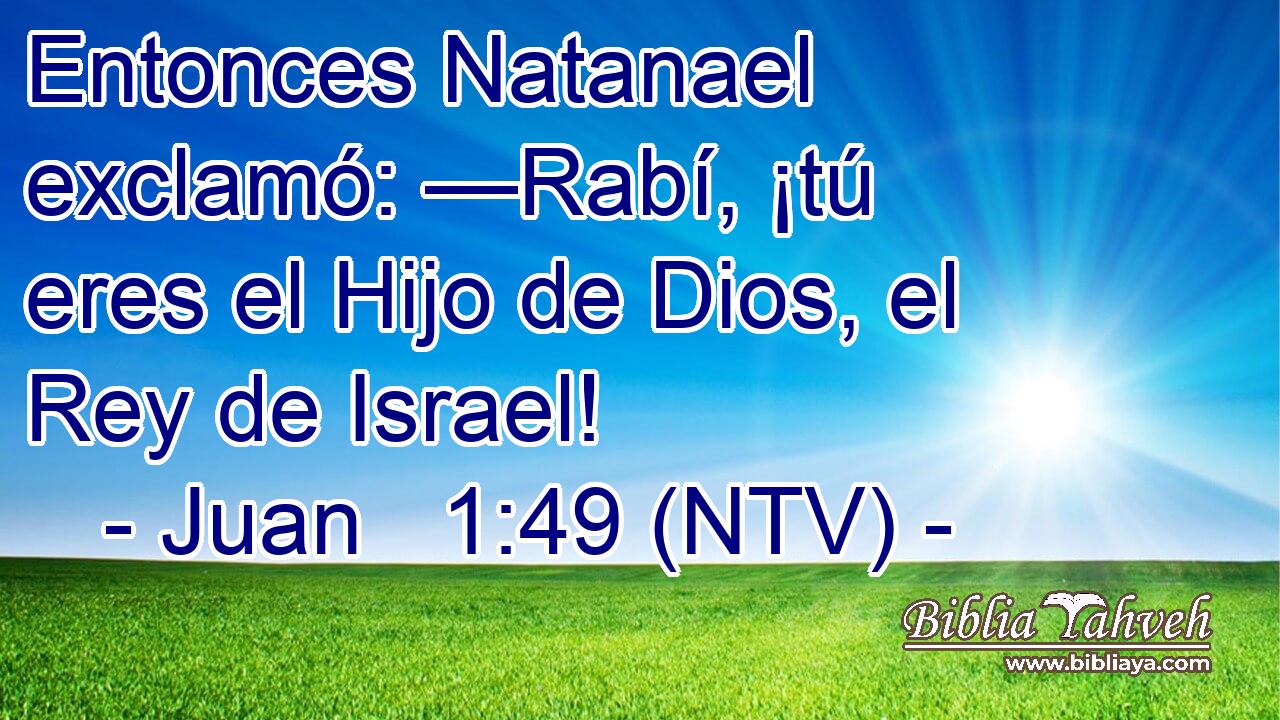 Entonces Natanael exclamó: —Rabí, ¡tú eres el Hijo de Dios, el Rey de Israel!
