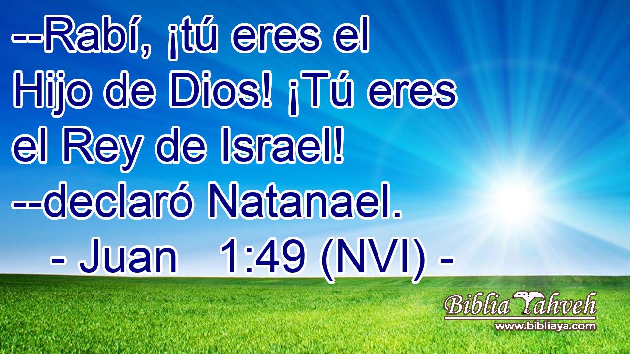  --Rabí, ¡tú eres el Hijo de Dios! ¡Tú eres el Rey de Israel! --declaró Natanael. 