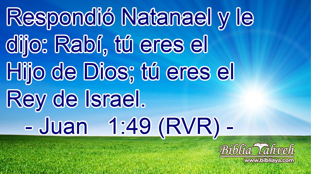 Respondió Natanael y le dijo: Rabí, tú eres el Hijo de Dios; tú eres el Rey de Israel.
