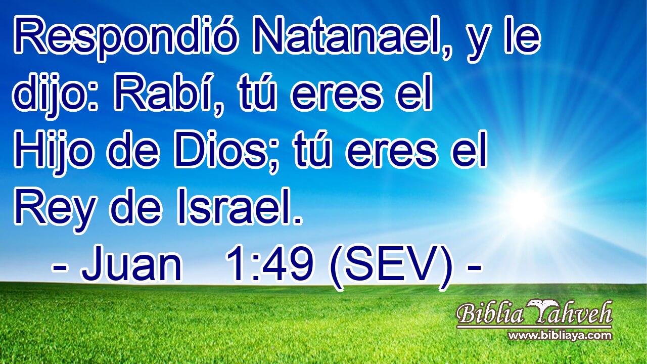Respondió Natanael, y le dijo: Rabí, tú eres el Hijo de Dios; tú eres el Rey de Israel.