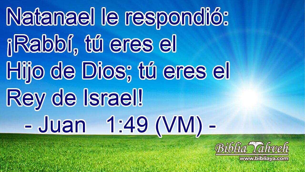  Natanael le respondió: ¡Rabbí, tú eres el Hijo de Dios; tú eres el Rey de Israel! 