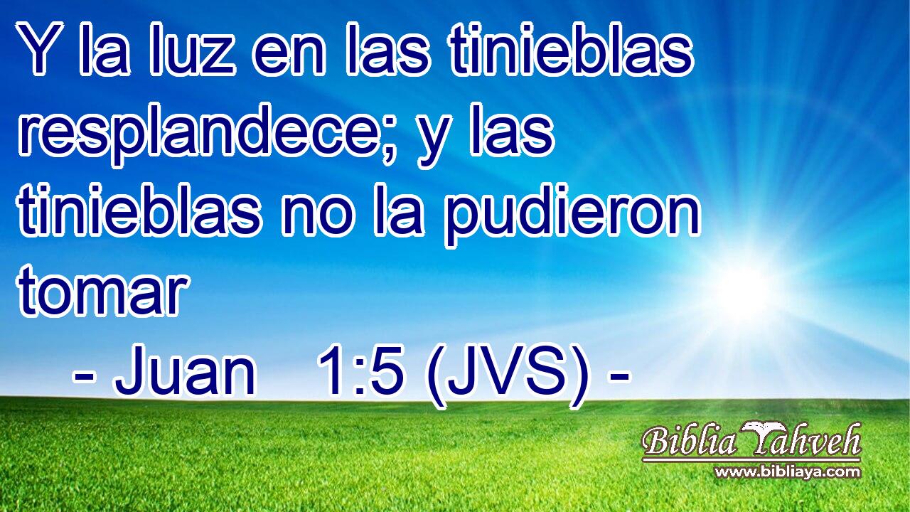 Y la luz en las tinieblas resplandece; y las tinieblas no la pudieron tomar