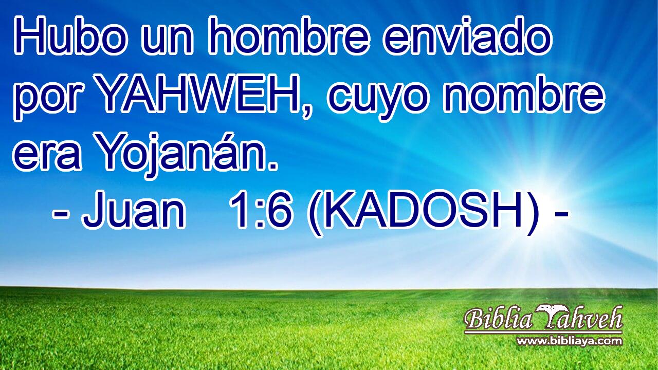  Hubo un hombre enviado por YAHWEH, cuyo nombre era Yojanán. 