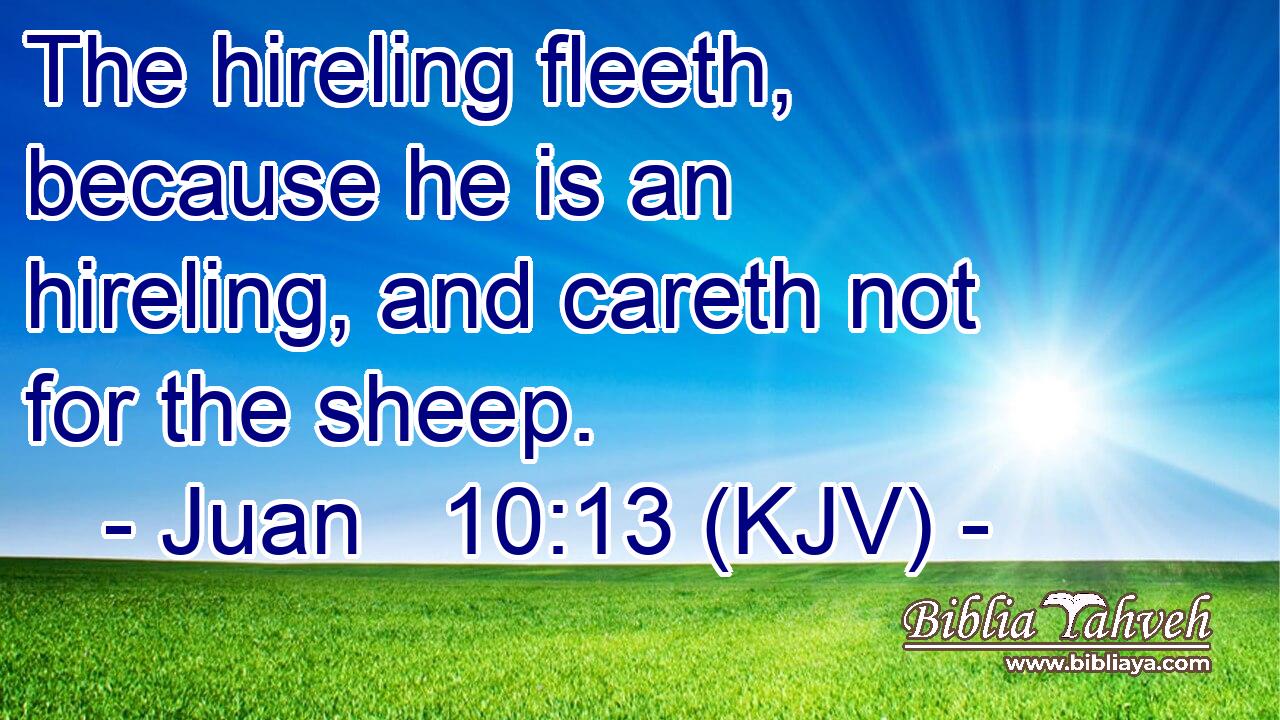 The hireling fleeth, because he is an hireling, and careth not for the sheep.