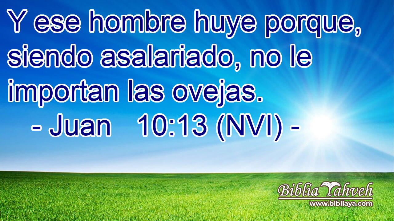  Y ese hombre huye porque, siendo asalariado, no le importan las ovejas. 