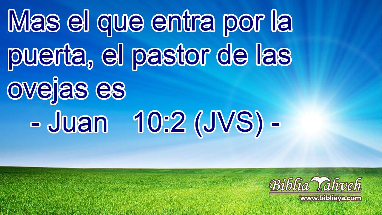 Mas el que entra por la puerta, el pastor de las ovejas es