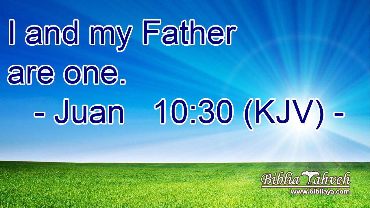 I and my Father are one.