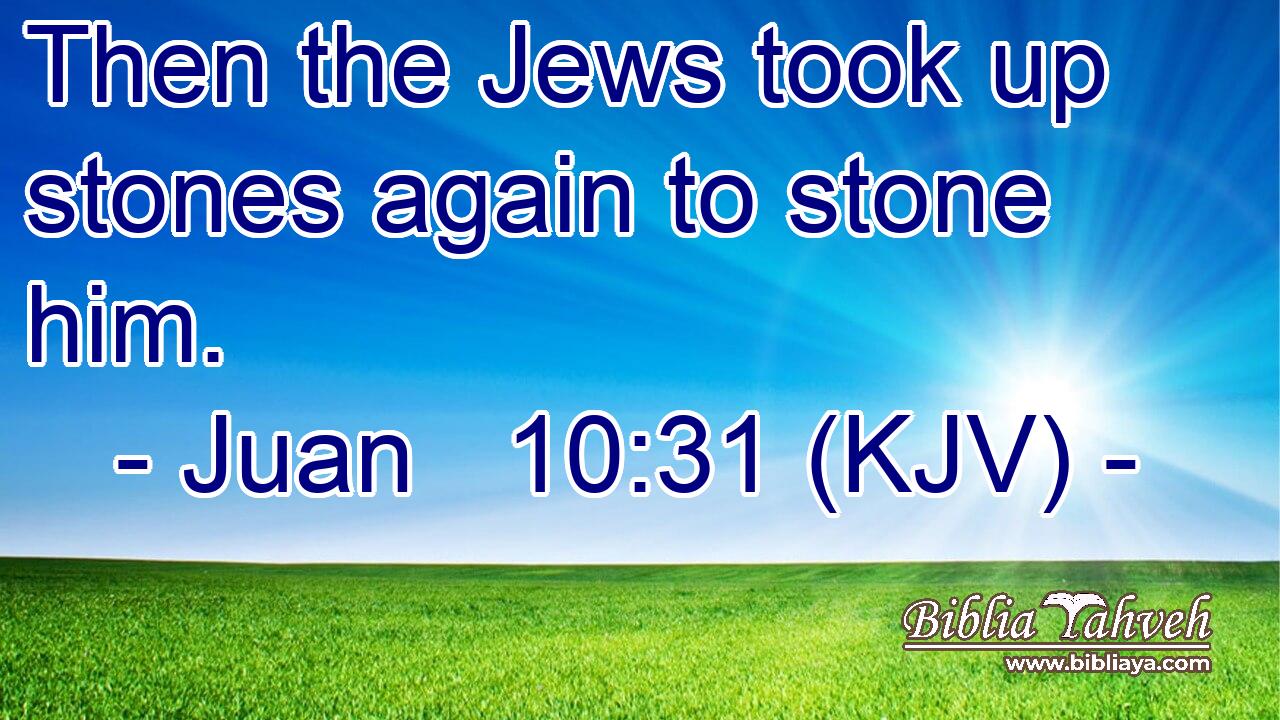 Then the Jews took up stones again to stone him.