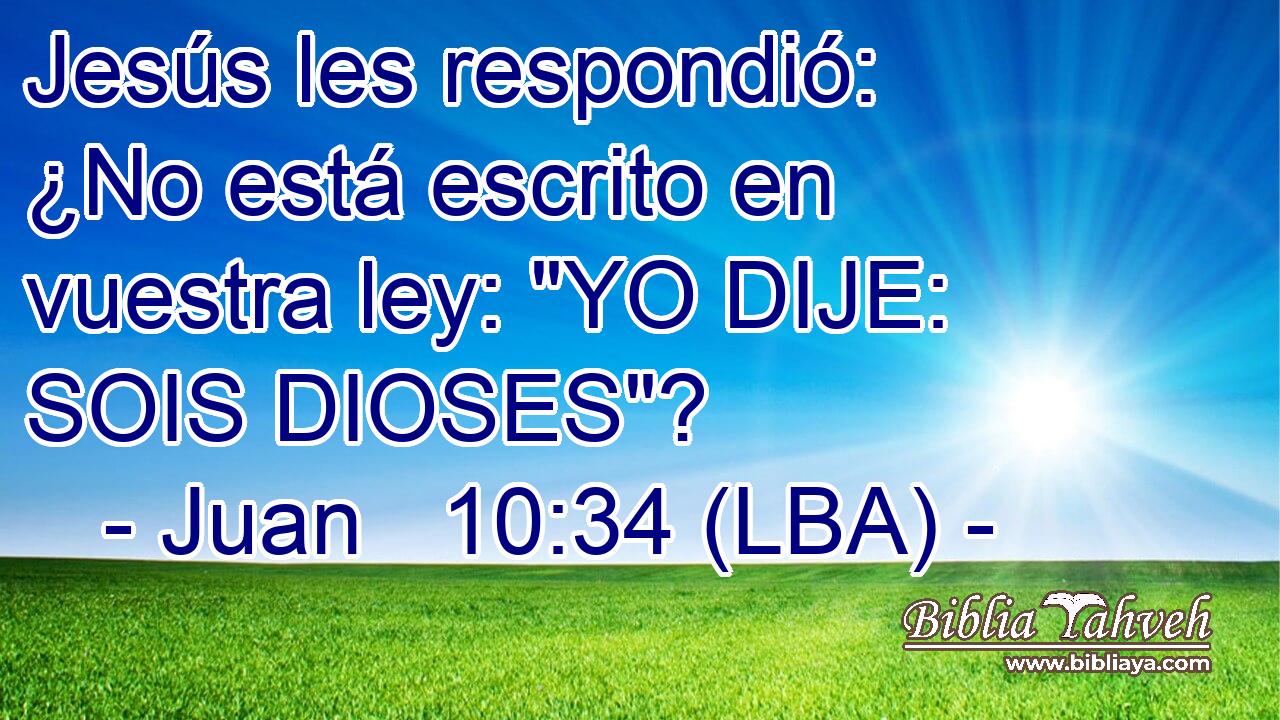 Jesús les respondió: ¿No está escrito en vuestra ley: 