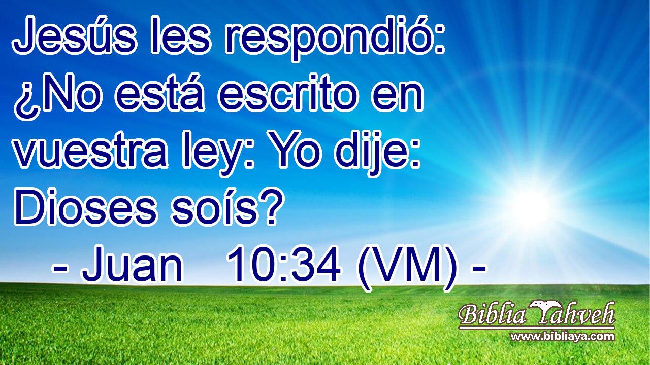  Jesús les respondió: ¿No está escrito en vuestra ley: Yo dije: Dioses soís? 